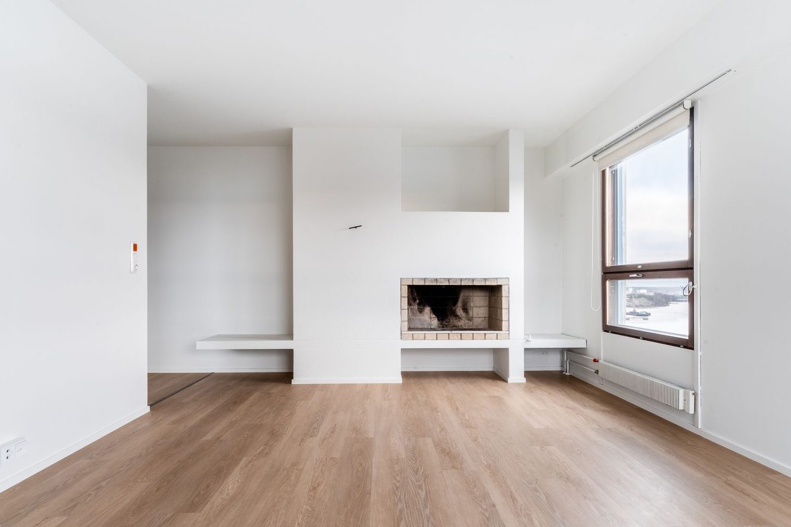 The same bedroom before staging, empty