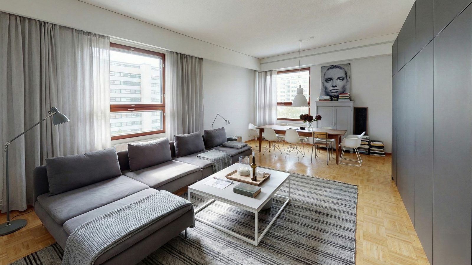 The same room staged plainly, as a lived-in home